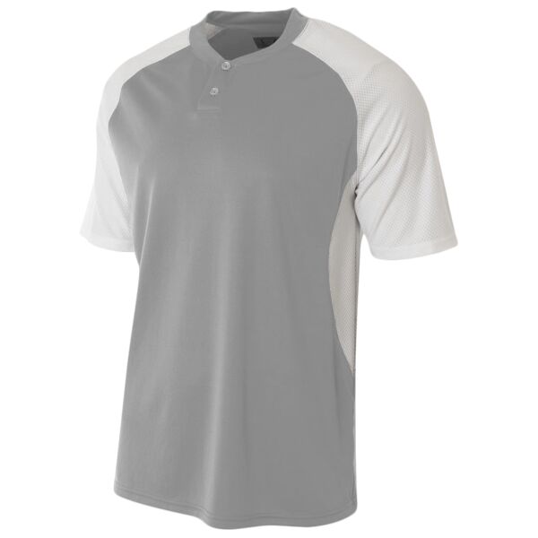 Adult Performance Contrast 2 Button Baseball Henley T-Shirt Thumbnail